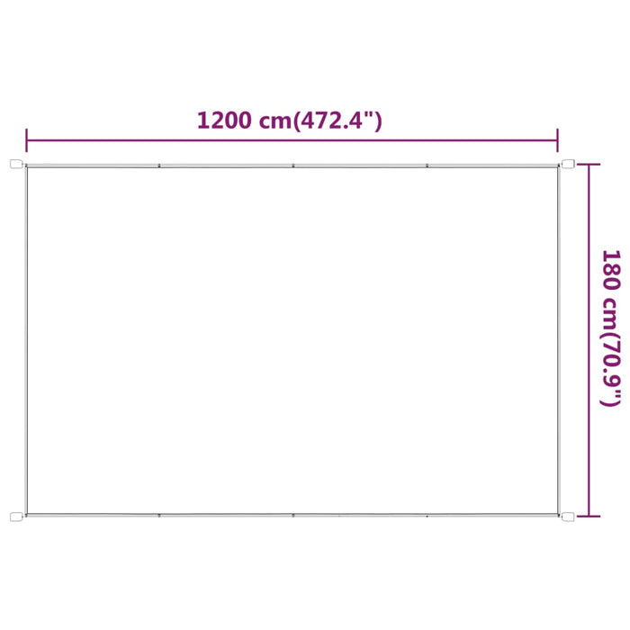 Paravento Verticale Antracite 180x1200 cm Tessuto Oxford 148226