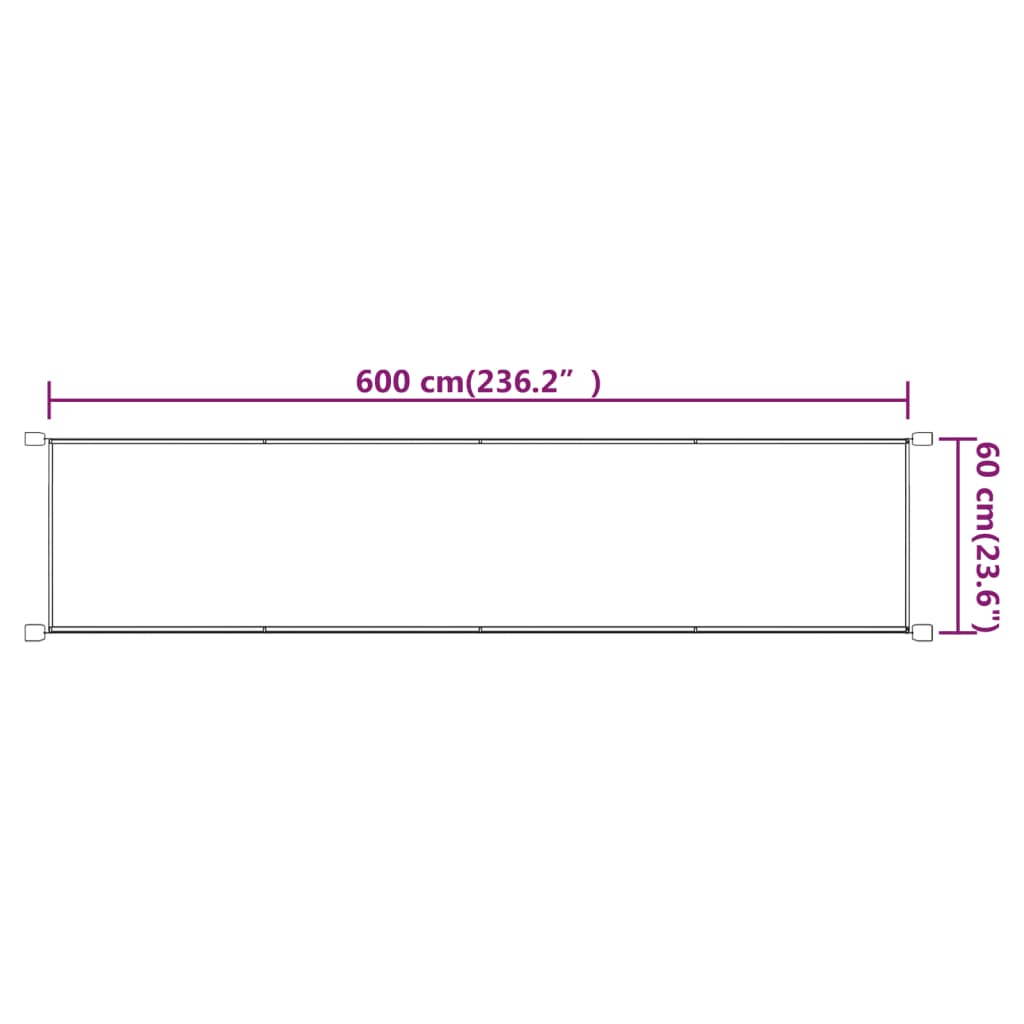 Paravento Verticale Tortora 60x600 cm in Tessuto Oxford