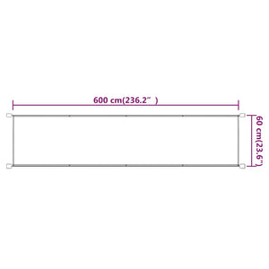 Paravento Verticale Tortora 60x600 cm in Tessuto Oxford