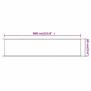 Paravento Verticale Tortora 60x800 cm in Tessuto Oxford cod 9240