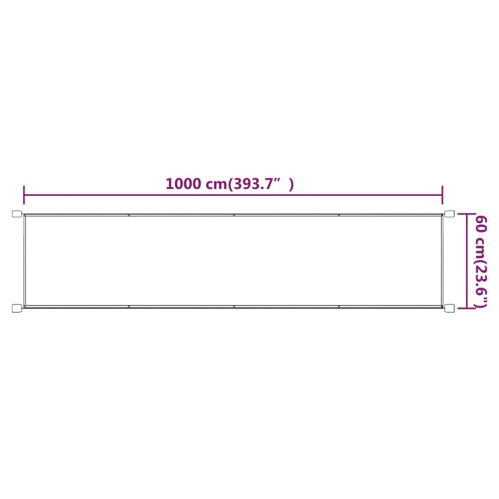 Paravento Verticale Tortora 60x1000 cm in Tessuto Oxford