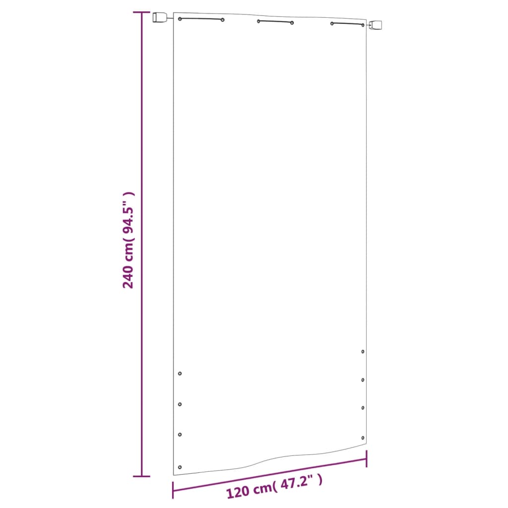 Paravento per Balcone Bianco 120x240 cm in Tessuto Oxford