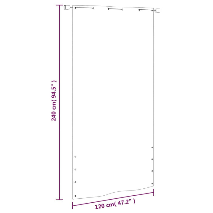 Paravento per Balcone Bianco 120x240 cm in Tessuto Oxford 148495