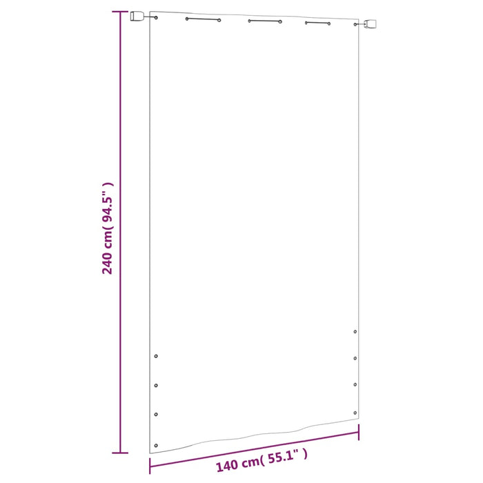 Paravento per Balcone Antracite 140x240 cm in Tessuto Oxford