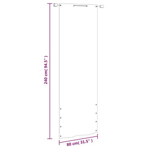 Paravento per Balcone Verde Chiaro 80x240 cm in Tessuto Oxford 148513