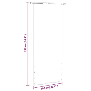 Paravento per Balcone Verde Chiaro 100x240 cm in Tessuto Oxford