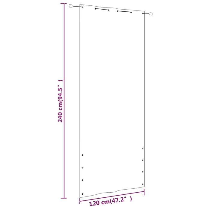 Paravento per Balcone Tortora 120x240 cm in Tessuto Oxford