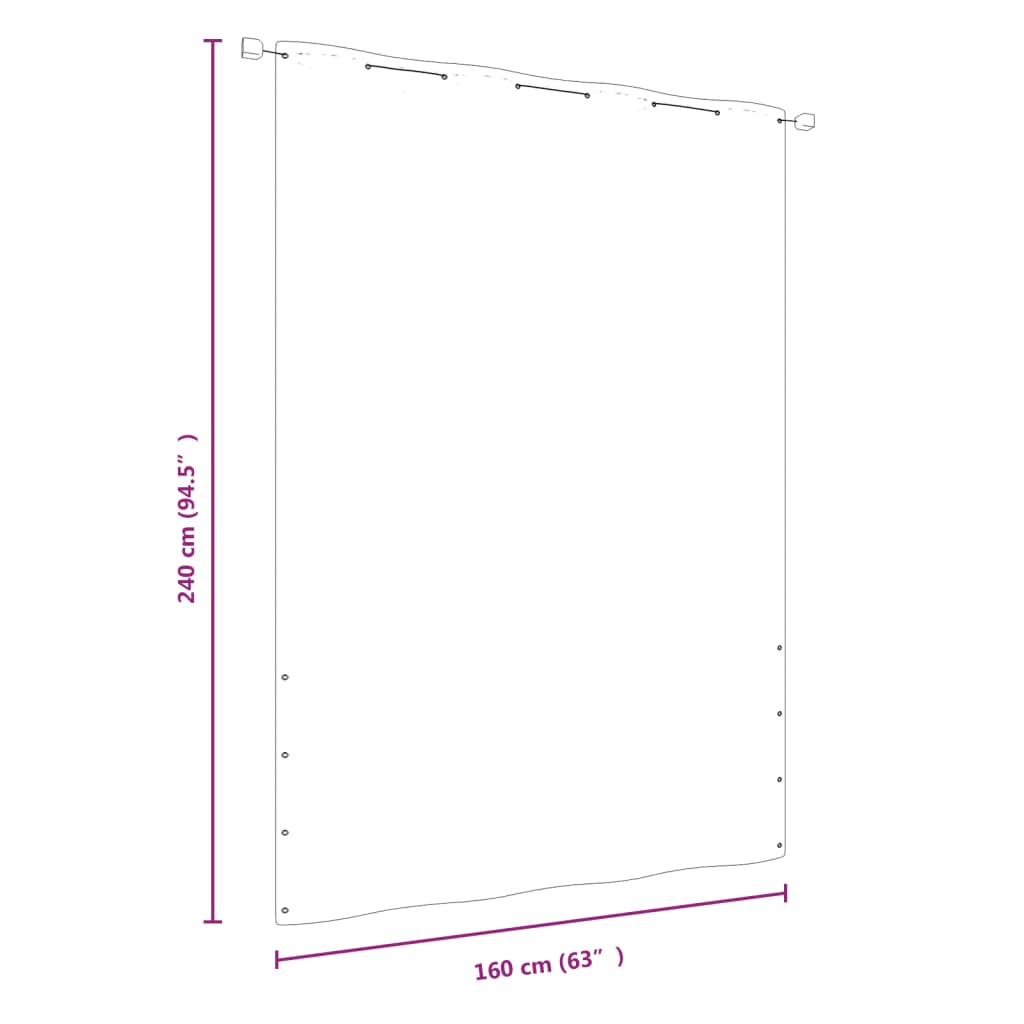 Paravento per Balcone Rosso 160x240 cm in Tessuto Oxford