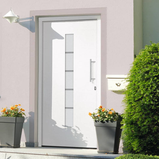 Porta d'Ingresso in Alluminio e PVC Bianco 100x210 cm cod mxl 60077