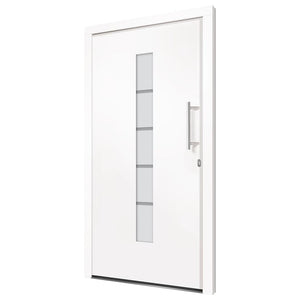 Porta d'Ingresso in Alluminio e PVC Bianco 110x210 cm 3056808