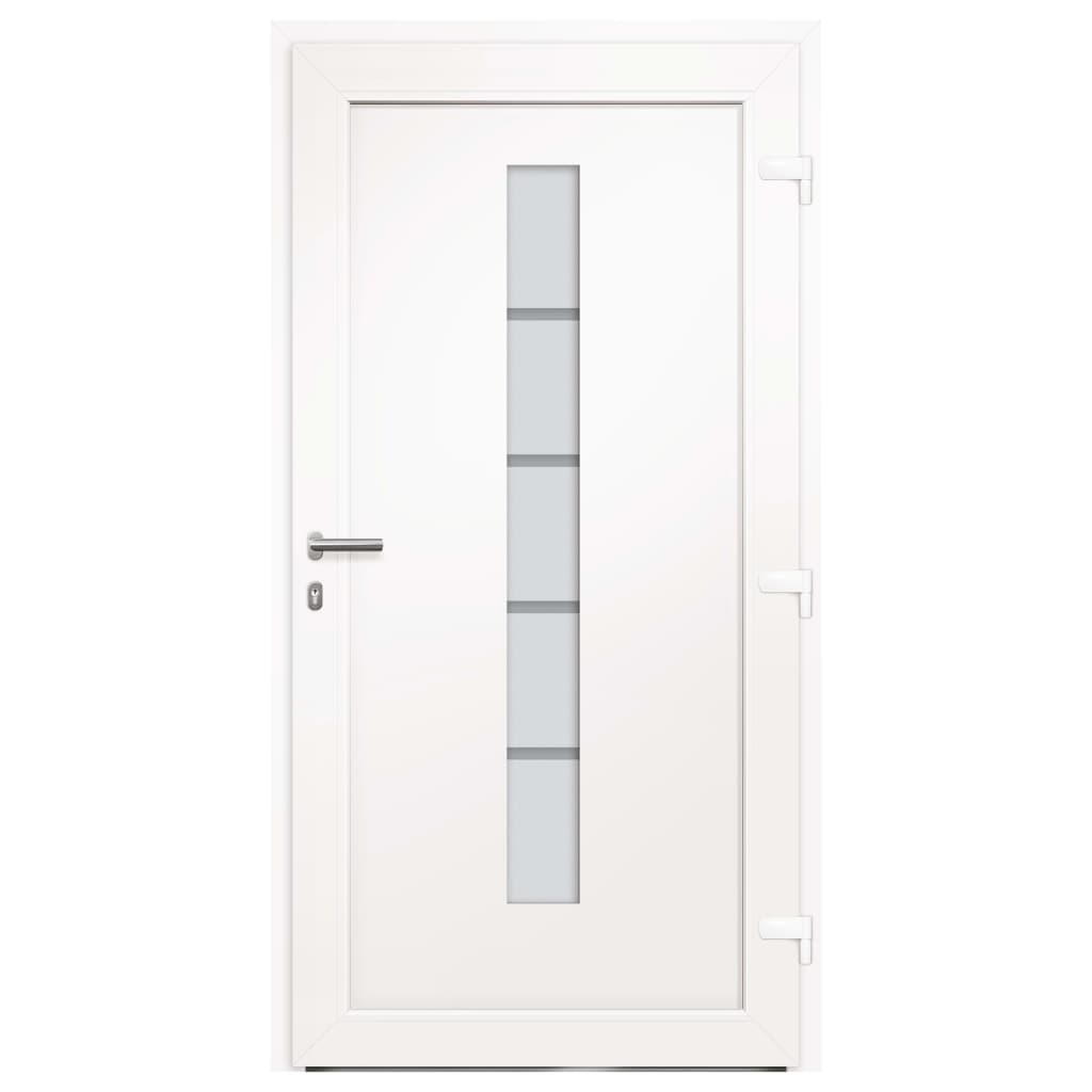 Porta d'Ingresso in Alluminio e PVC Bianco 110x210 cm 3056808