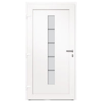 Porta d'Ingresso in Alluminio e PVC Bianco 100x200 cm cod mxl 66599