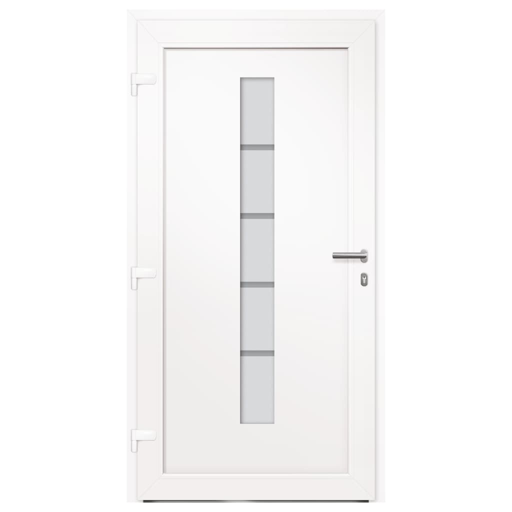 Porta d'Ingresso in Alluminio e PVC Bianco 100x200 cm 3056809