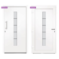 Porta d'Ingresso in Alluminio e PVC Bianco 100x200 cm cod mxl 66599