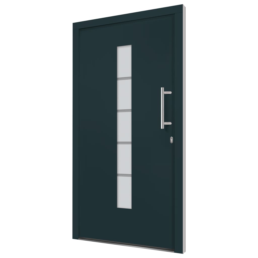 Porta d'Ingresso in Alluminio e PVC Antracite 110x210 cm cod mxl 62576