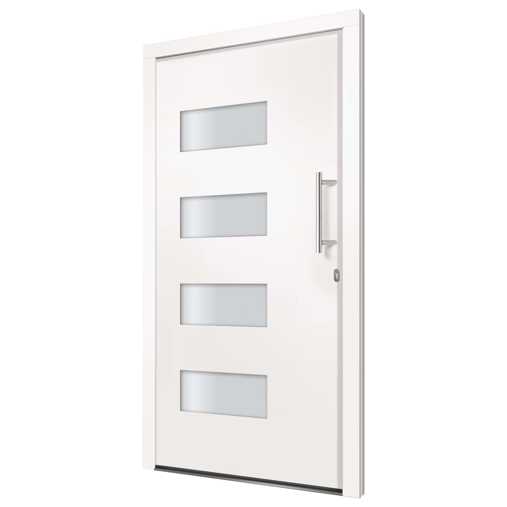 Porta d'Ingresso in Alluminio e PVC Bianco 100x200 cm cod mxl 56372