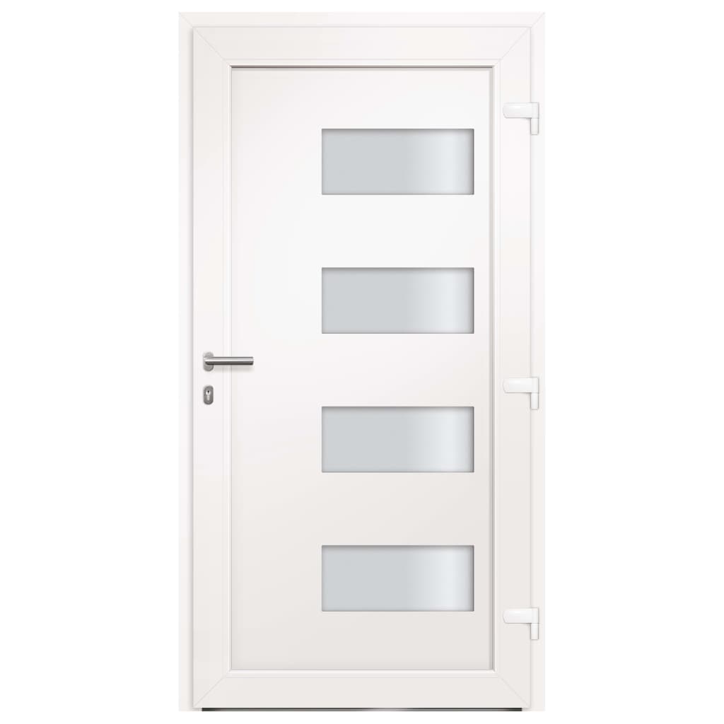 Porta d'Ingresso in Alluminio e PVC Bianco 100x200 cm cod mxl 56372