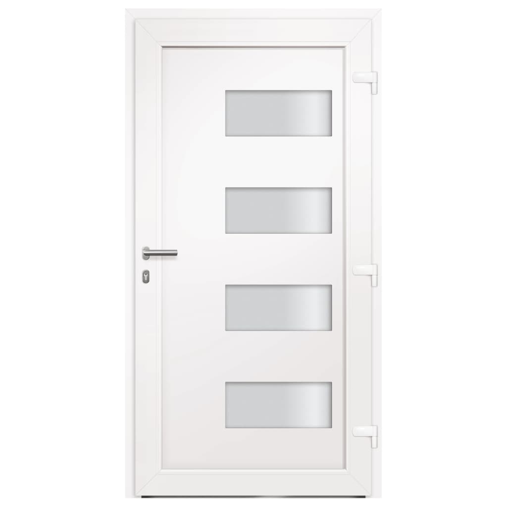 Porta d'Ingresso in Alluminio e PVC Bianco 100x210 cm 3056819