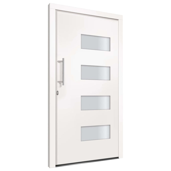 Porta d'Ingresso in Alluminio e PVC Bianco 100x200 cm 3056821