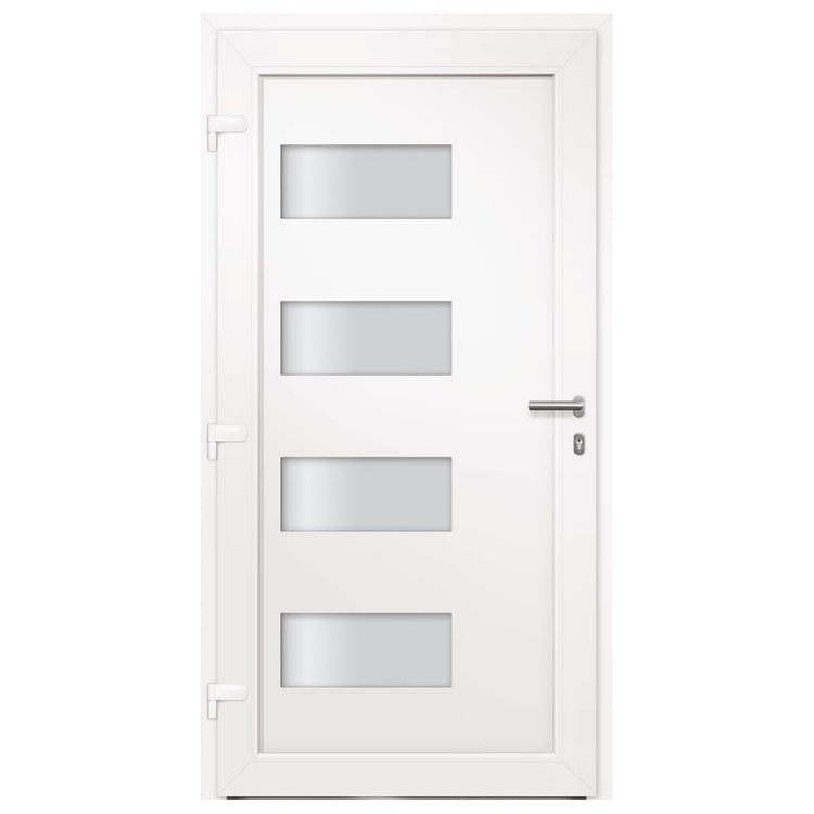 Porta d'Ingresso in Alluminio e PVC Bianco 100x210 cm 3056822