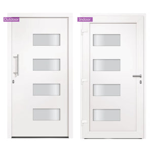 Porta d'Ingresso in Alluminio e PVC Bianco 100x210 cm 3056822