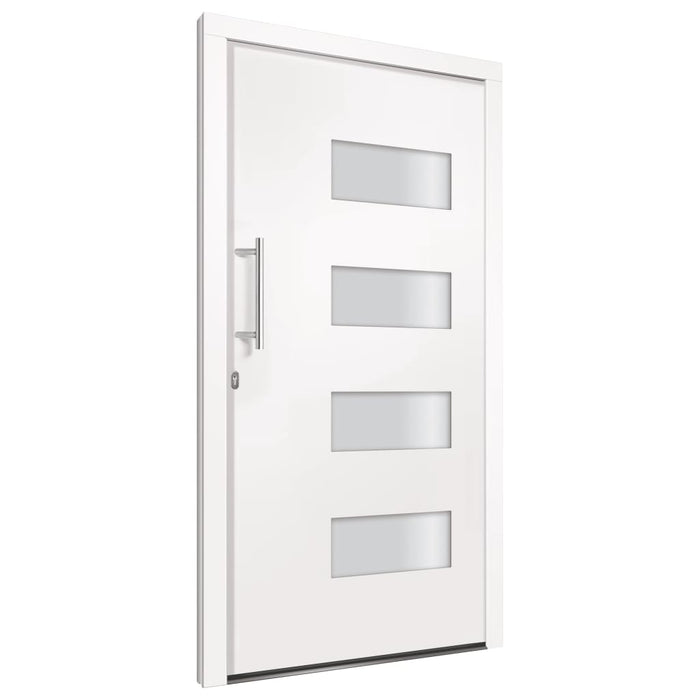 Porta d'Ingresso in Alluminio e PVC Bianco 110x210 cm 3056823