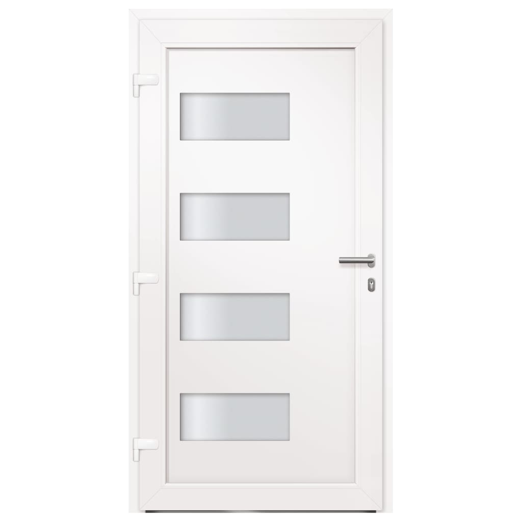 Porta d'Ingresso in Alluminio e PVC Bianco 110x210 cm 3056823