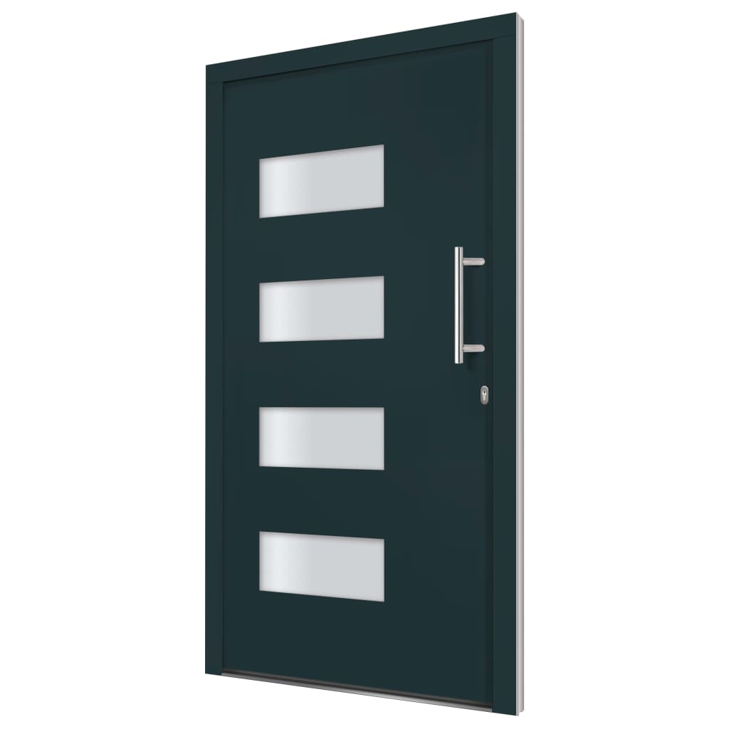 Porta d'Ingresso in Alluminio e PVC Antracite 100x210 cm cod 12438