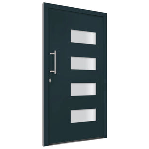 Porta d'Ingresso in Alluminio e PVC Antracite 100x200 cmcod mxl 120367