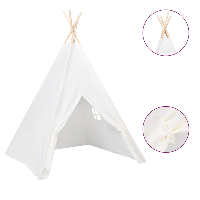 Tenda Tipi Bimbi Borsa Bianco Microfibra Strisce 120x120x150cm 80271