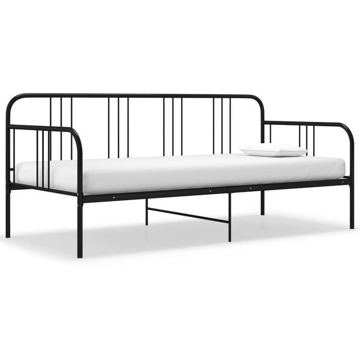 Divano Letto Telaio Nero in Metallo 90x200 cm 324749