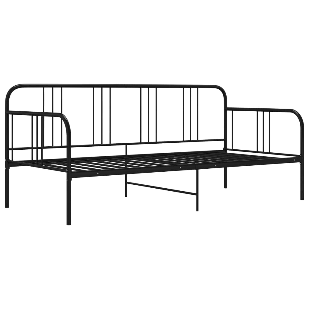 Divano Letto Telaio Nero in Metallo 90x200 cm 324749