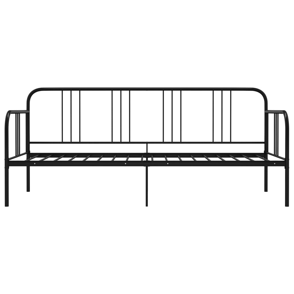 Divano Letto Telaio Nero in Metallo 90x200 cm 324749