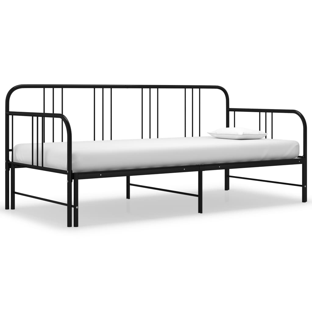 Telaio Divano Letto Estraibile Nero in Metallo 90x200 cm cod mxl 53908