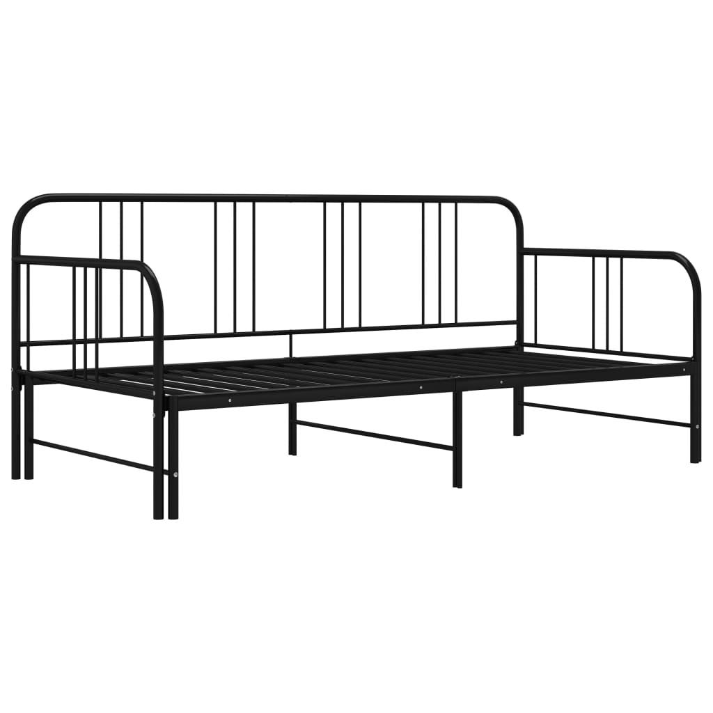 Telaio Divano Letto Estraibile Nero in Metallo 90x200 cm cod mxl 53908