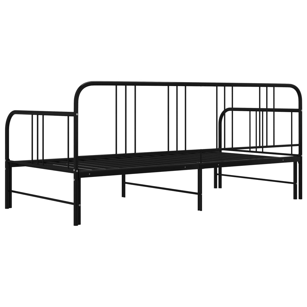 Telaio Divano Letto Estraibile Nero in Metallo 90x200 cm cod mxl 53908