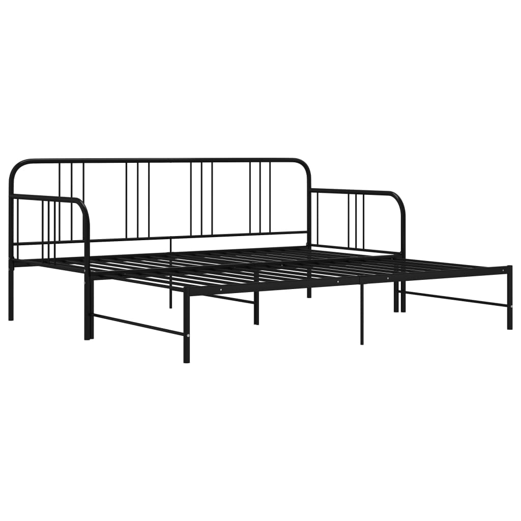 Telaio Divano Letto Estraibile Nero in Metallo 90x200 cm cod mxl 53908