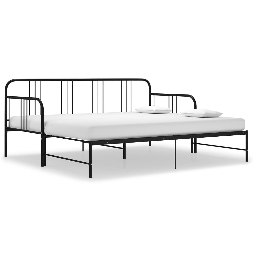 Telaio Divano Letto Estraibile Nero in Metallo 90x200 cm cod mxl 53908