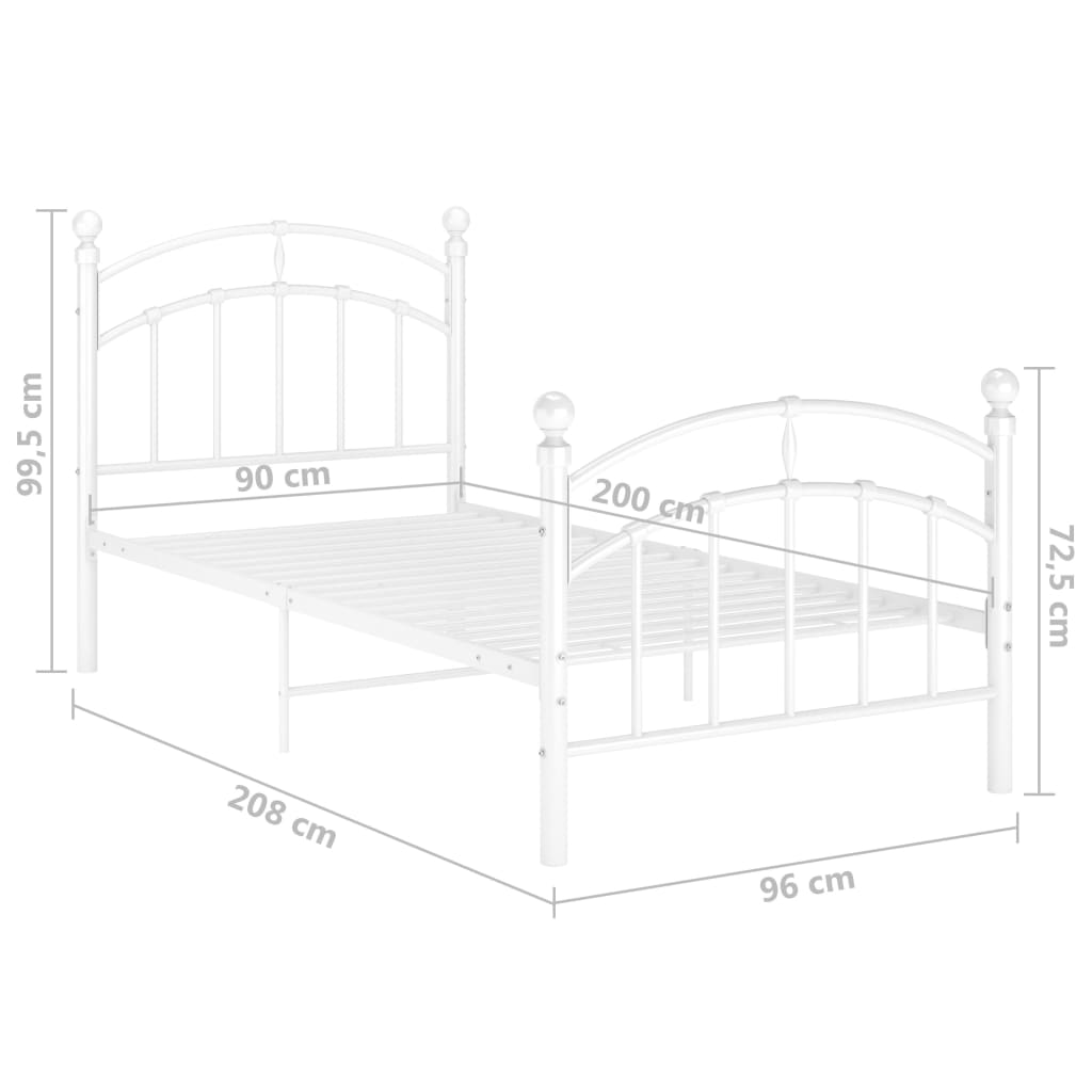 Giroletto Bianco in Metallo 90x200 cm cod mxl 64964