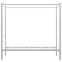 Letto a Baldacchino Bianco in Metallo 90x200 cm 325052