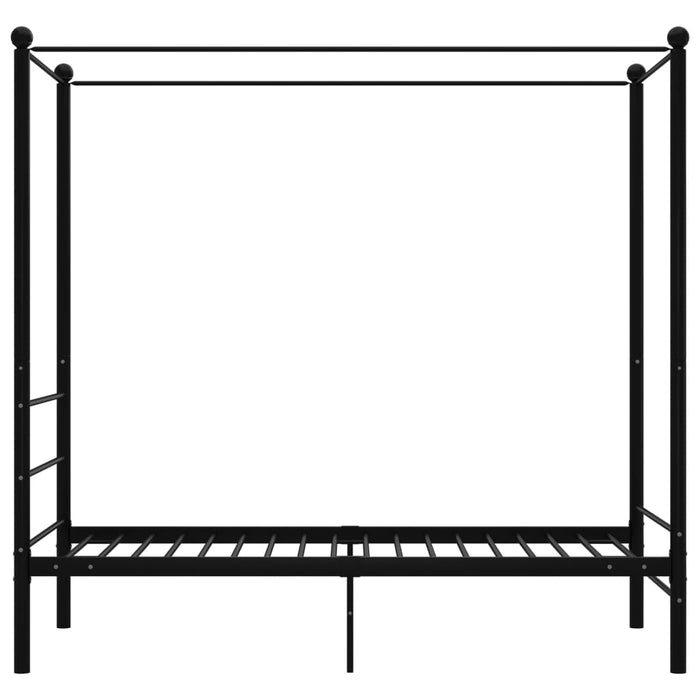 Letto a Baldacchino Nero in Metallo 100x200 cm 325054