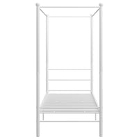 Letto a Baldacchino Bianco in Metallo 100x200 cm 325055