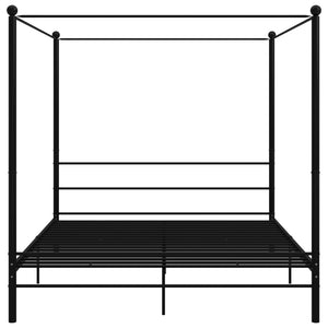 Letto a Baldacchino Nero in Metallo 200x200 cm 325069