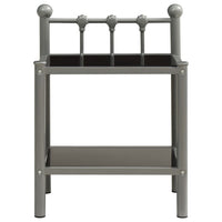 Comodino Grigio e Nero 45x34,5x60,5 cm in Metallo e Vetro cod mxl 30075