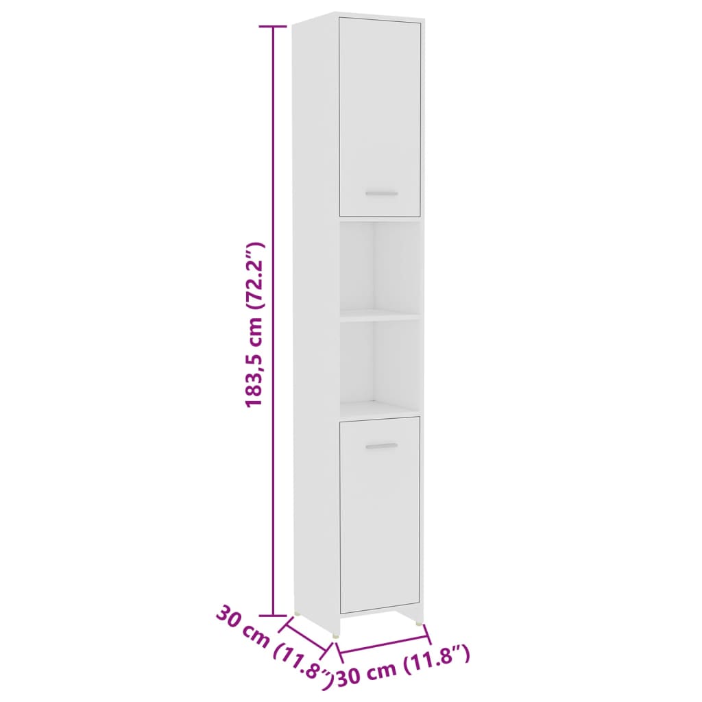 Set Mobili da Bagno 4 pz Bianco in Legno Multistrato cod mxl 31387