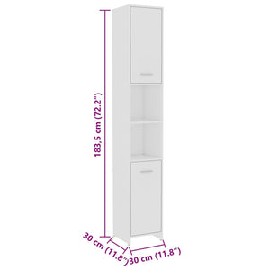 Set Mobili da Bagno 4 pz Bianco in Legno Multistrato cod mxl 31387