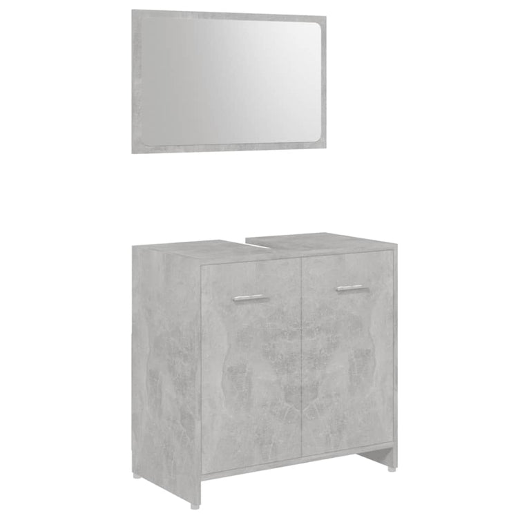 Set Mobili da Bagno 4 pz Grigio Cemento in Truciolato cod mxl 15170