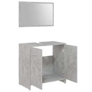 Set Mobili da Bagno 4 pz Grigio Cemento in Truciolato cod mxl 15170