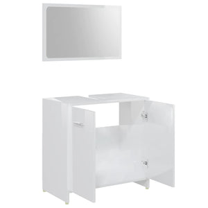 Set Mobili da Bagno 4 pz Bianco Lucido in Truciolato 3056886