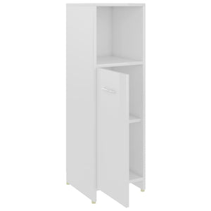 Set Mobili da Bagno 4 pz Bianco Lucido in Truciolato 3056886